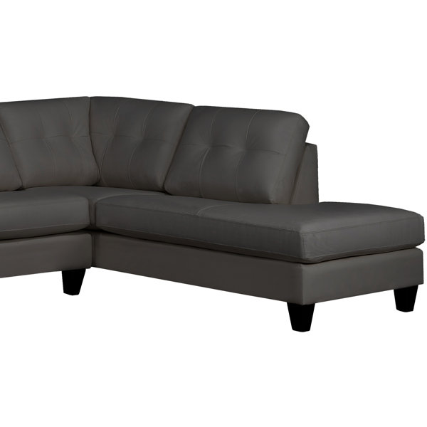 Red Barrel Studio® Haussman 124" Wide Genuine Leather Sofa & Chaise